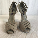 Grey suede heels from Ralph Lauren Collection with ankle fastening