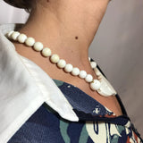 Genuine Vintage Cream Love Heart Necklace