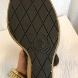 Brown suede Moncler wedges with gum sole