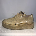 Barny Nakhle chunky beige lace up creepers with painted patent leather details