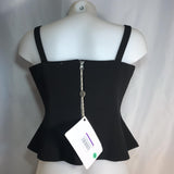 Iris & Ink black thick cami vest crop top with a zip in the back