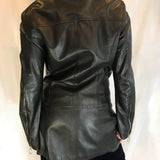 Vintage Leather jacket soft & chic jacket with detailing around the collar and pockets size 44 so th