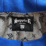 Supplier 90s/2000s-esque New York streetstyle logo patterned denim zip up jacket hoodie from a Japan