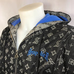 Supplier 90s/2000s-esque New York streetstyle logo patterned denim zip up jacket hoodie from a Japan