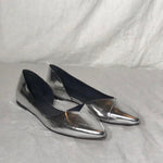 Isabel Marant Etoile silver patent leather ballet flats with pointed toes