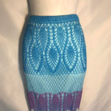 Morgan De Toi knit crochet fishnet ombre midi maxi skirt