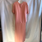Cedric Charlier salcom peach sorbet pastel pink silky midi / maxi long dress