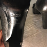 Prada 90's black leather heels with square toe