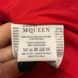 Alexander McQueen Red Genuine Leather zip up short biker jacket