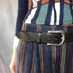 Vintage Black Leather Belt Size M