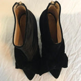 Black velvet heel from Charlotte Olympia with metal zip