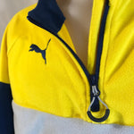 Arsenal Puma yellow white and navy quarter zip fleece
