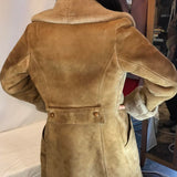 Mandela vintage shearling sheepskin suede fur afghan jacket / coat mid length