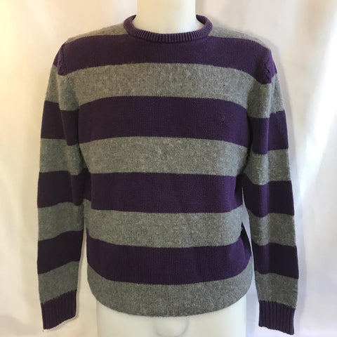 Five G striped large grey and purple jumper