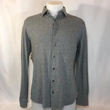 Profuomo grey knitted button down shirt
