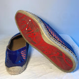 Christian Louboutin neone orange and blue 'Neo Resille Patent Ivy Espapop' Espadrilles