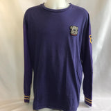 Lazy Oaf purple lightweight sweatshirt / jumper with bulldog patch at front