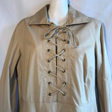 Polo Ralph Lauren beige khaki lace up collared shirt dress