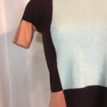 Louis Feraud block coloured knit cashmere baby tee crop top