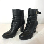 Bally Designer Black heeled Leather Lace up boots