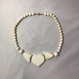 Genuine Vintage Cream Love Heart Necklace