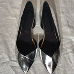Isabel Marant Etoile silver patent leather ballet flats with pointed toes
