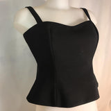 Iris & Ink black thick cami vest crop top with a zip in the back