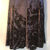 Elie Tahari mesh chiffon crush velvet abstract paisley print midi skirt